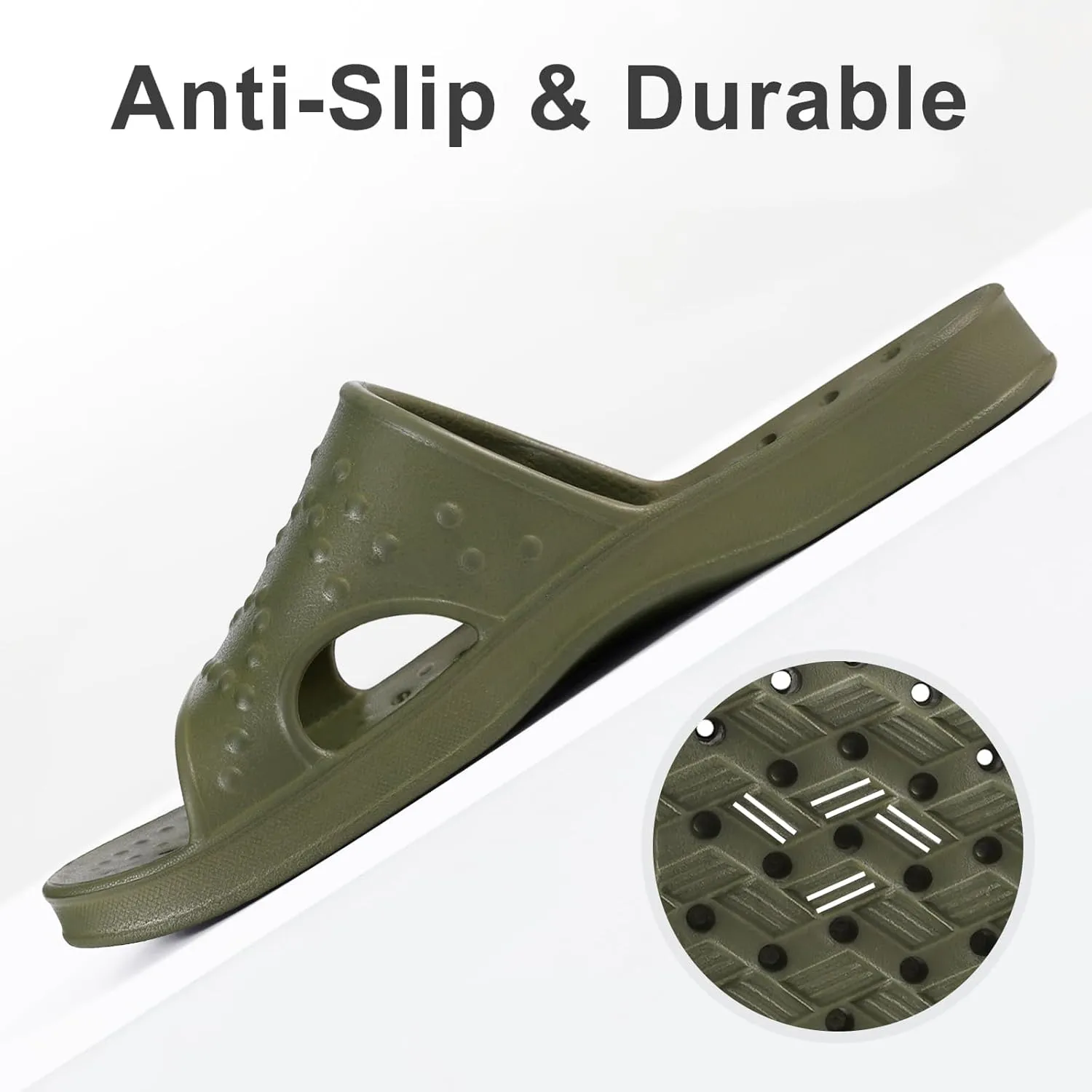 shevalues Shower Shoes for Women with Arch Support Quick Drying Pool Slides Lightweight Beach Sandals with Drain Holes