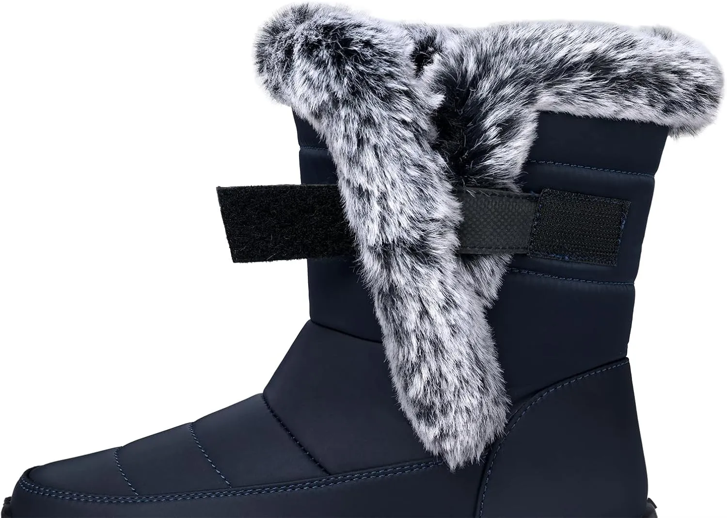 SHIBEVER Waterproof Winter Boots for Women: Snow Mid Calf Fur Lined Warm Women Boot Outdoor Resistant Booties