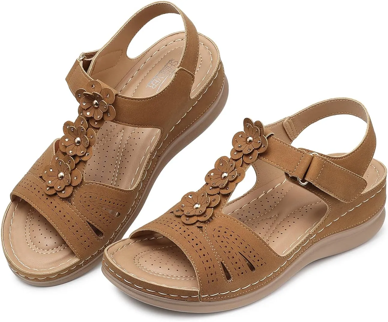 SHIBEVER Wedge Sandals for Women Dressy: Comfortable Summer Platform Casual Dress Women Sandal