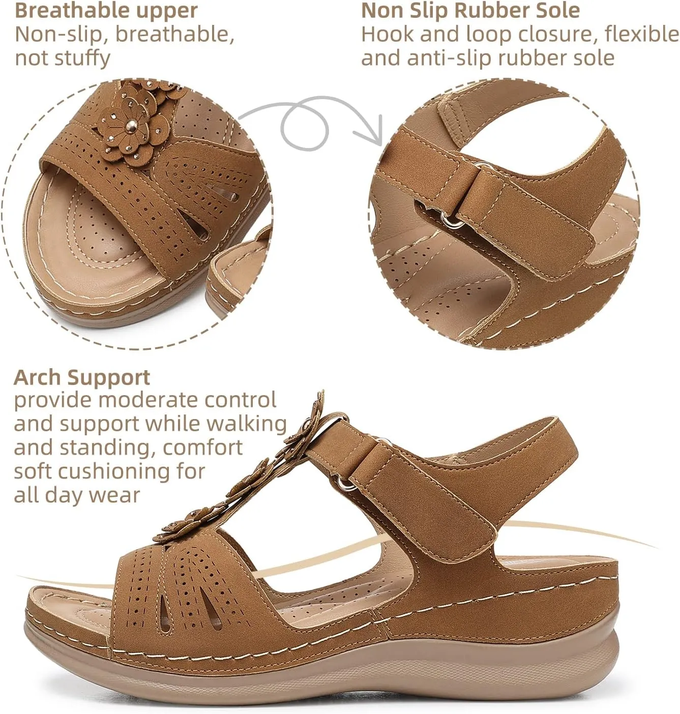 SHIBEVER Wedge Sandals for Women Dressy: Comfortable Summer Platform Casual Dress Women Sandal