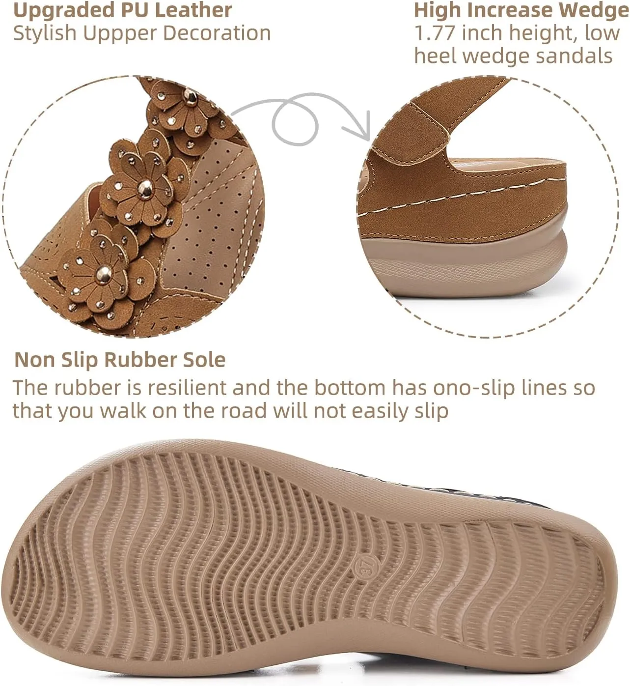 SHIBEVER Wedge Sandals for Women Dressy: Comfortable Summer Platform Casual Dress Women Sandal