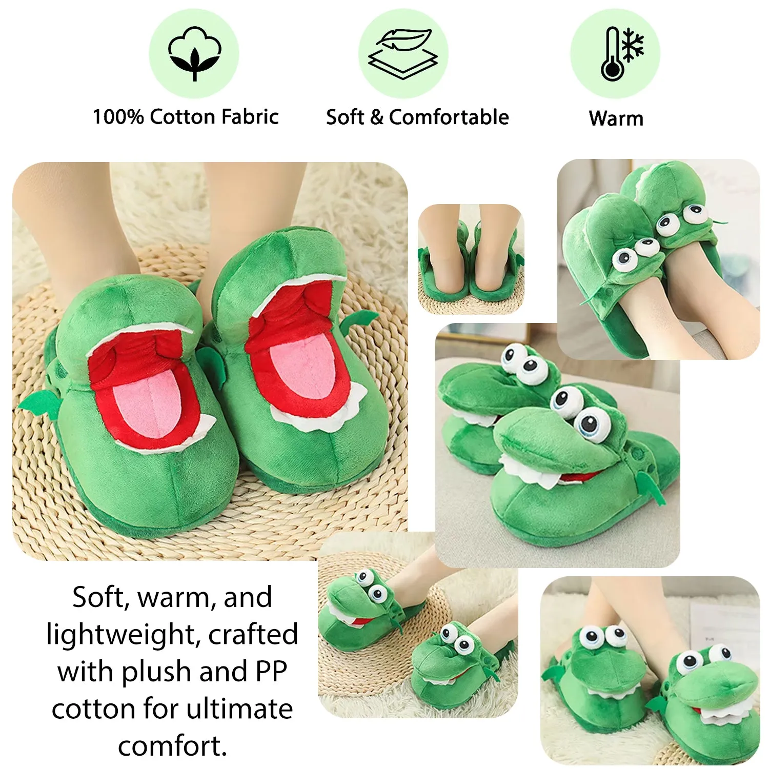 SHOEGEEᵀᴹ Cozy Crocodile Slippers