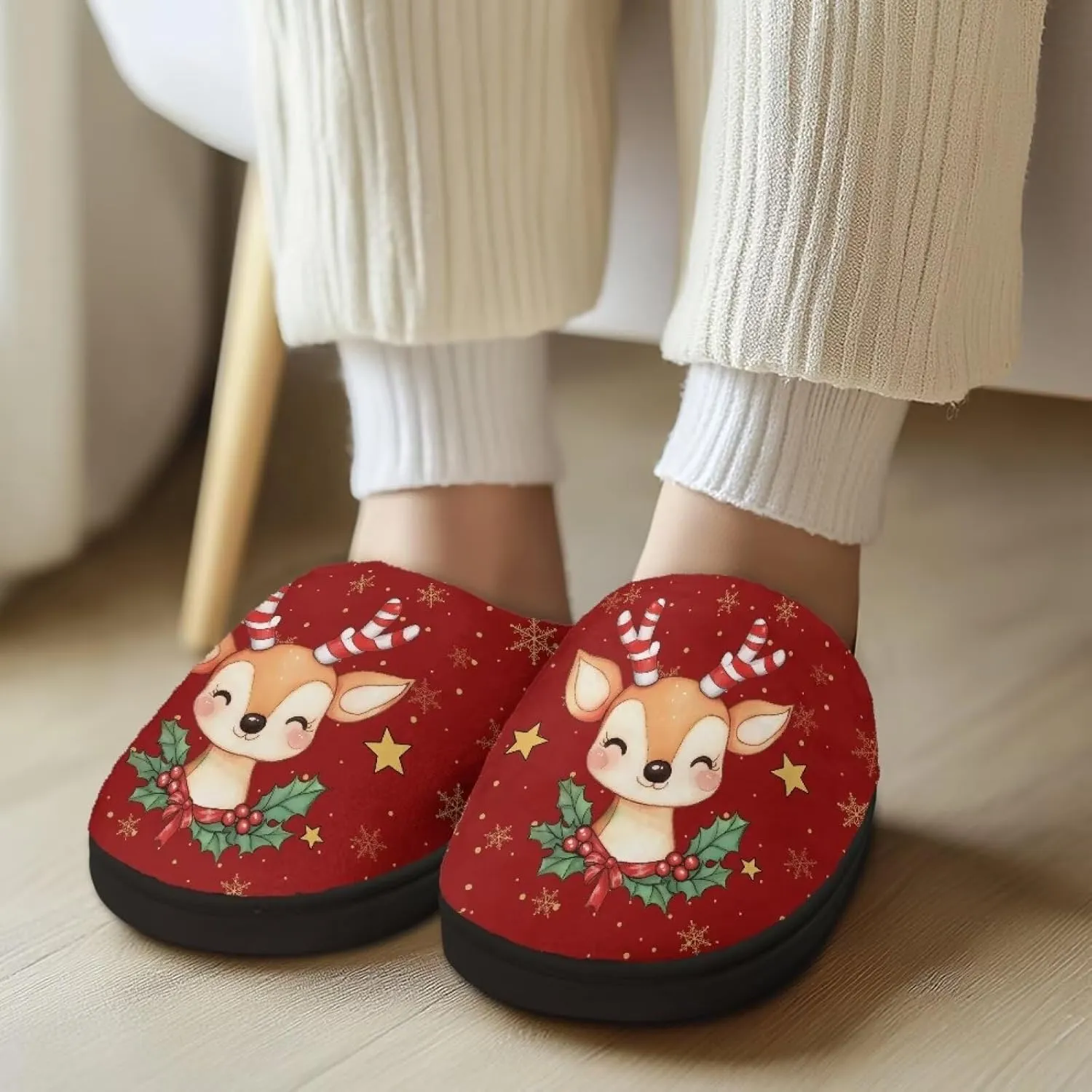 Showudesigns Slippers for Women Men Size 4-12 Winter House Slipper