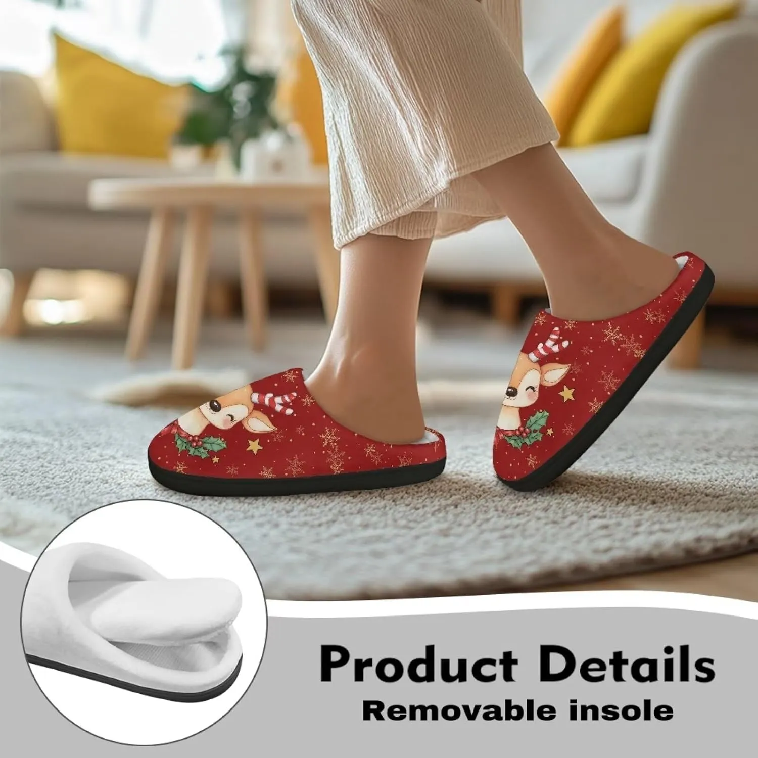 Showudesigns Slippers for Women Men Size 4-12 Winter House Slipper