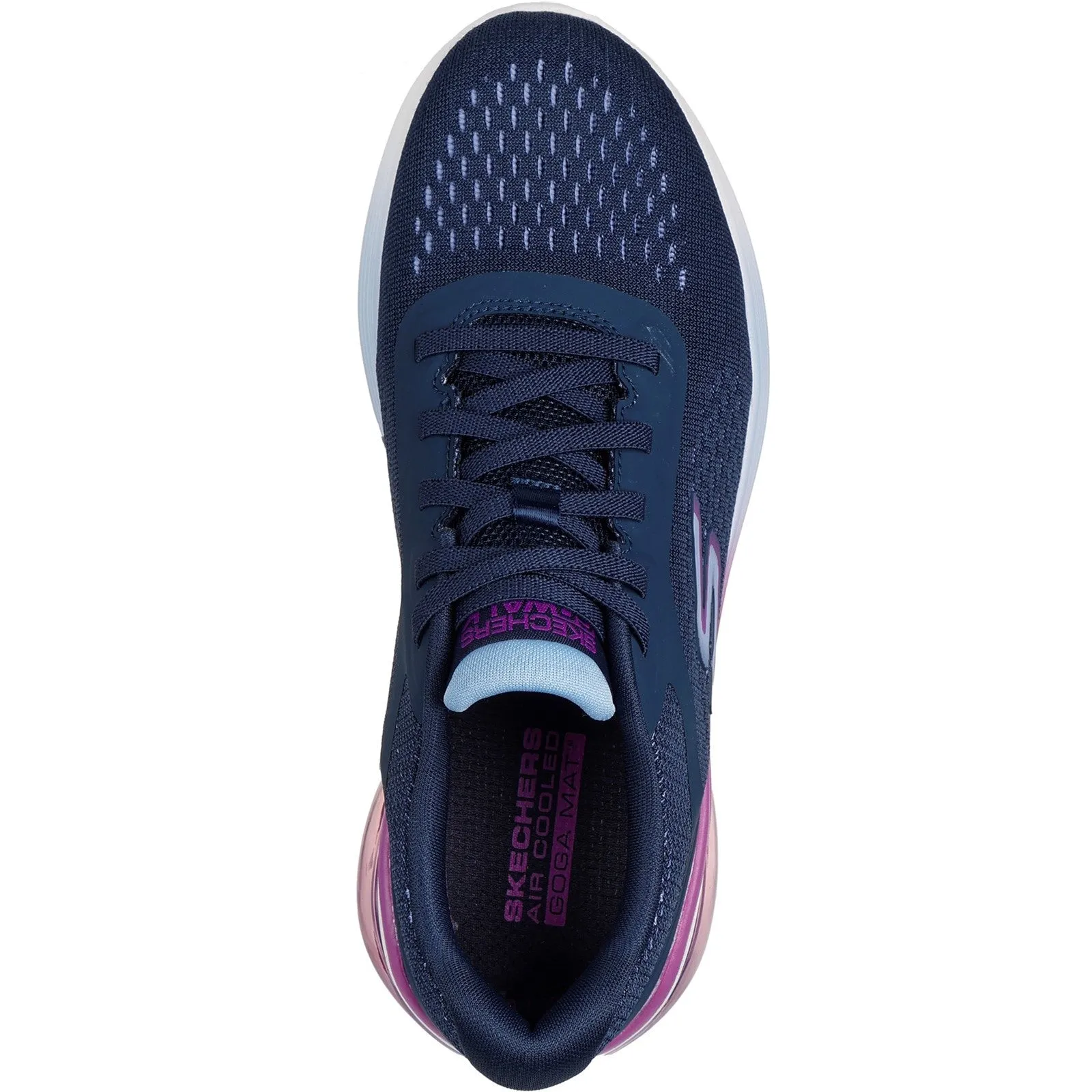 Skechers Womens Go Walk Air 3.0 124375-NVPR Navy/Purple Bungee Shoe