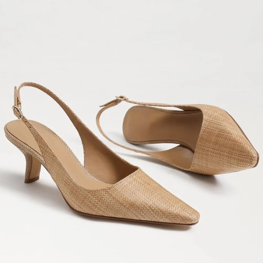 Slingback Pumps for Women Pointed Toe Heels Slip on Kitten Heels Sandals Dress Party Wedding