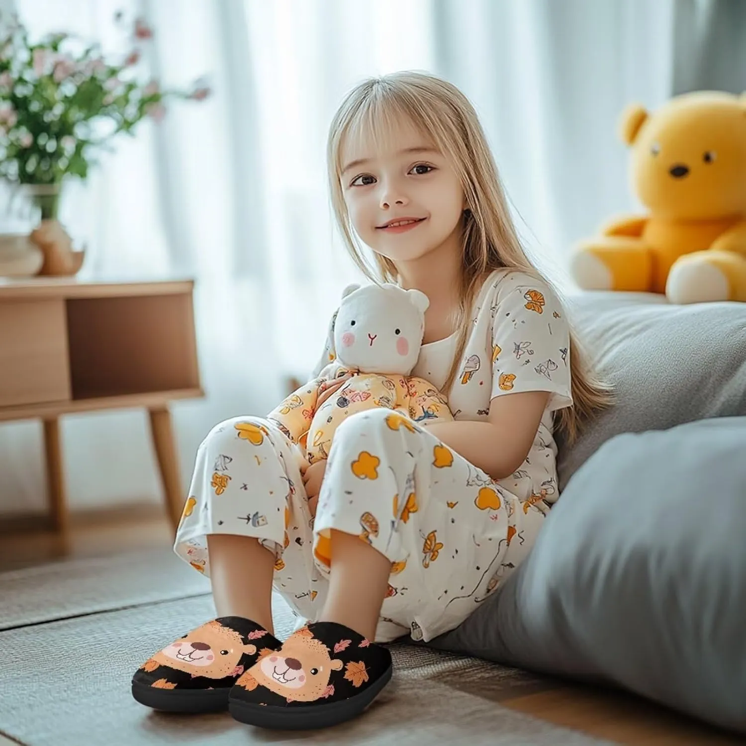 Slippers for Kids Anti-slip House Slippers Warm Plush Slippers Winter Bedroom Slippers