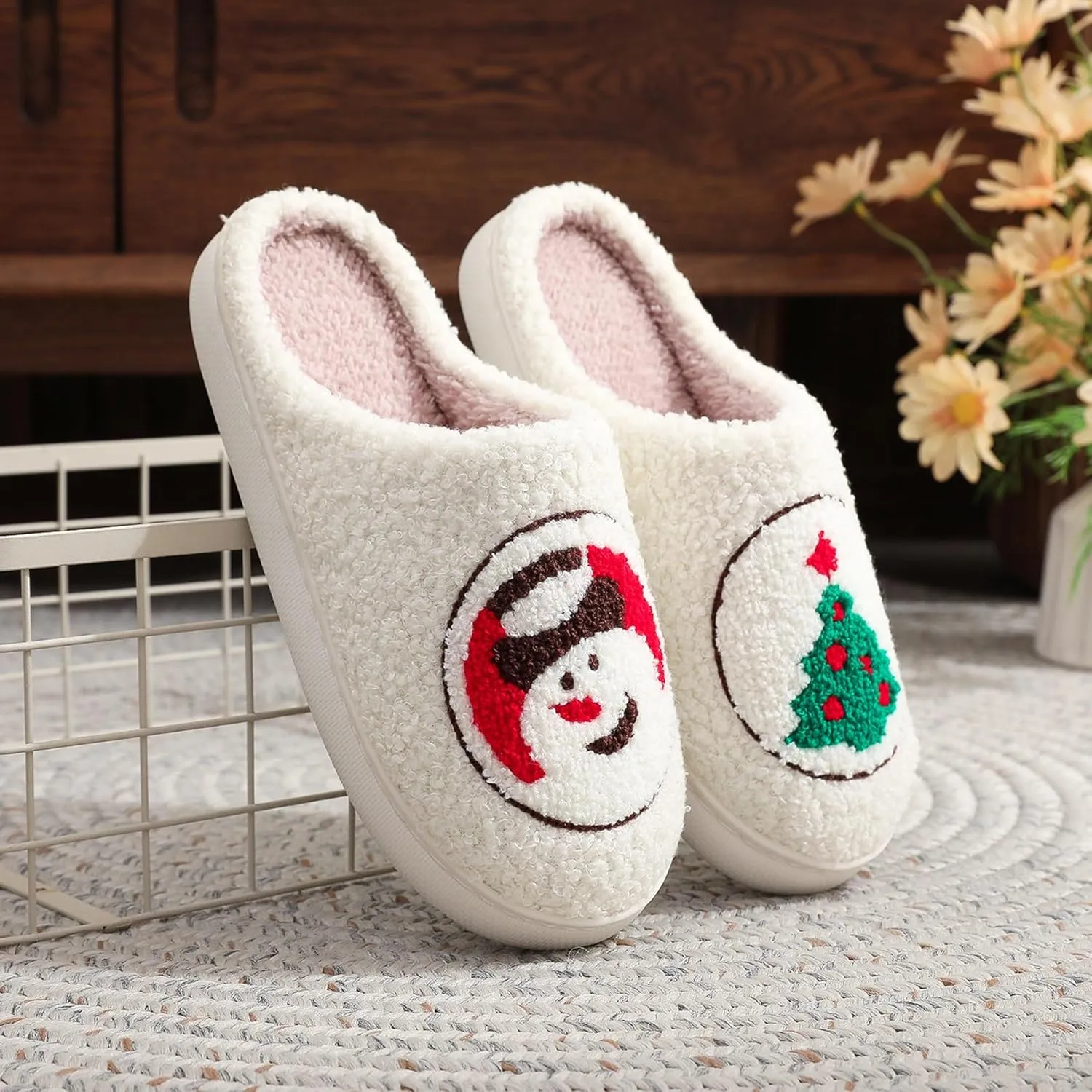 Slippers for Women Men Fuzzy Memory Foam Slipper Fluffy Winter Soft Warm Slip On House Shoes