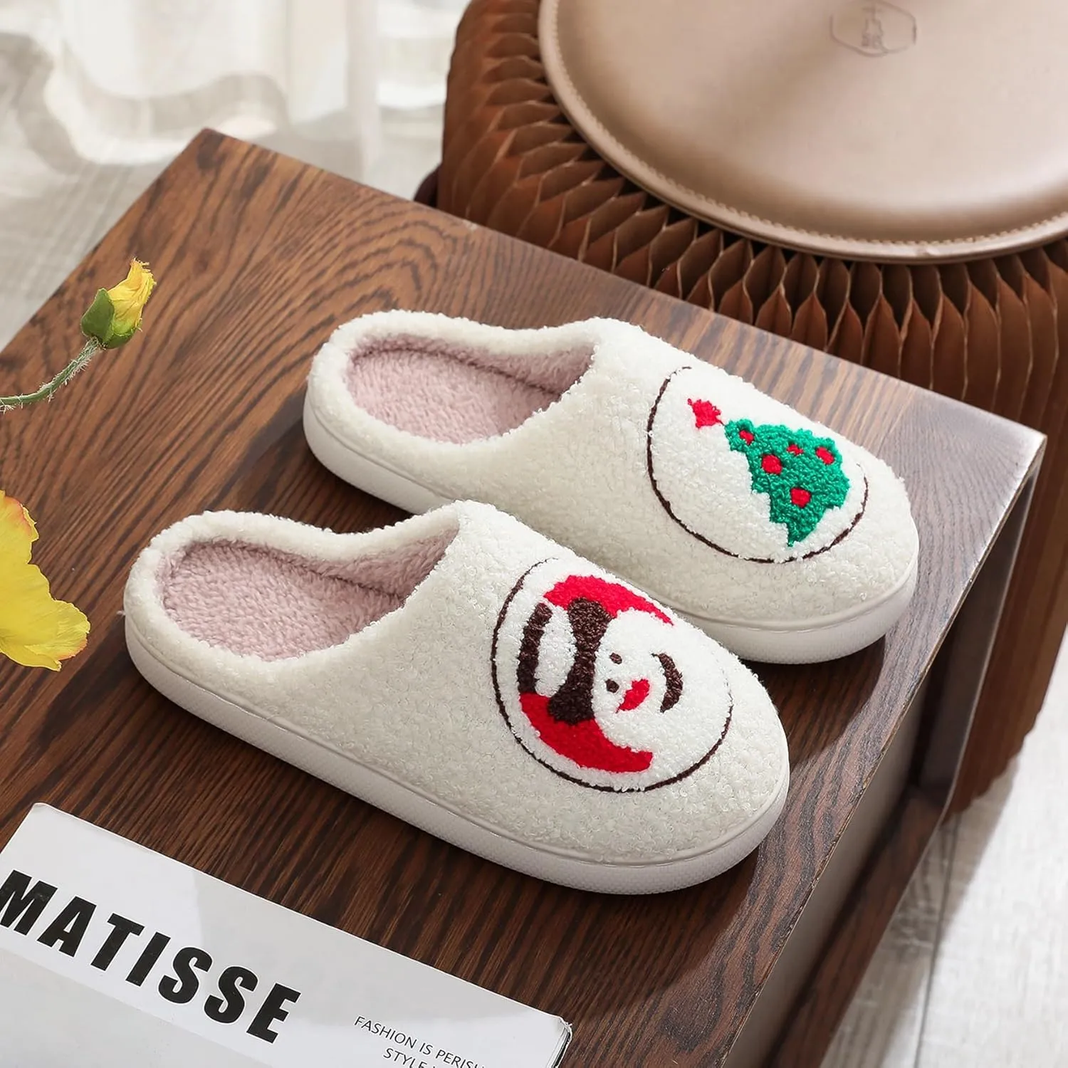 Slippers for Women Men Fuzzy Memory Foam Slipper Fluffy Winter Soft Warm Slip On House Shoes