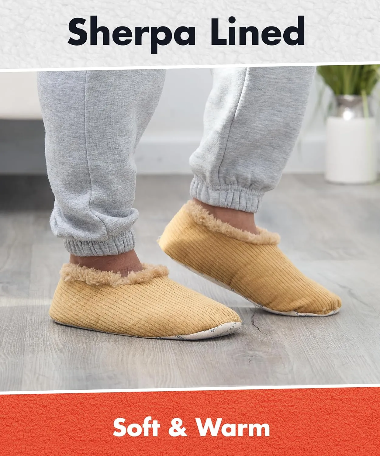 Snoozies Mens Slippers Indoor Plaid, Cord, or Camo, Sherpa Fleece-Lined Slippers Socks Non-Skid, Mens House Shoes, Male Gifts