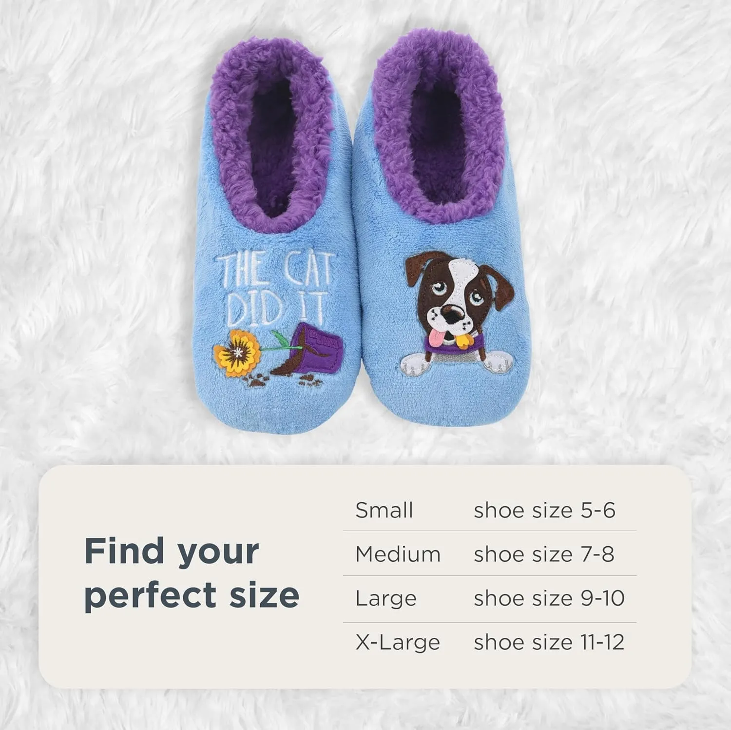Snoozies Pairable Slipper Socks - Funny House Slippers for Women, Non-Slip Fuzzy Slipper Socks