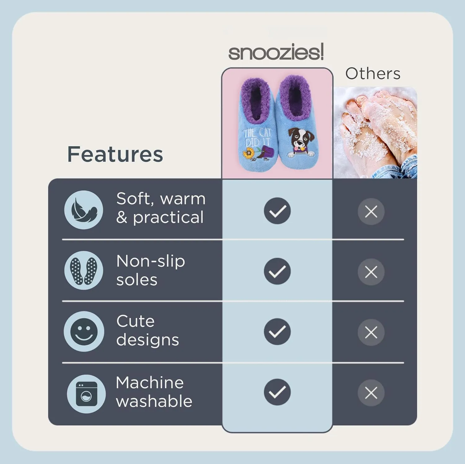 Snoozies Pairable Slipper Socks - Funny House Slippers for Women, Non-Slip Fuzzy Slipper Socks
