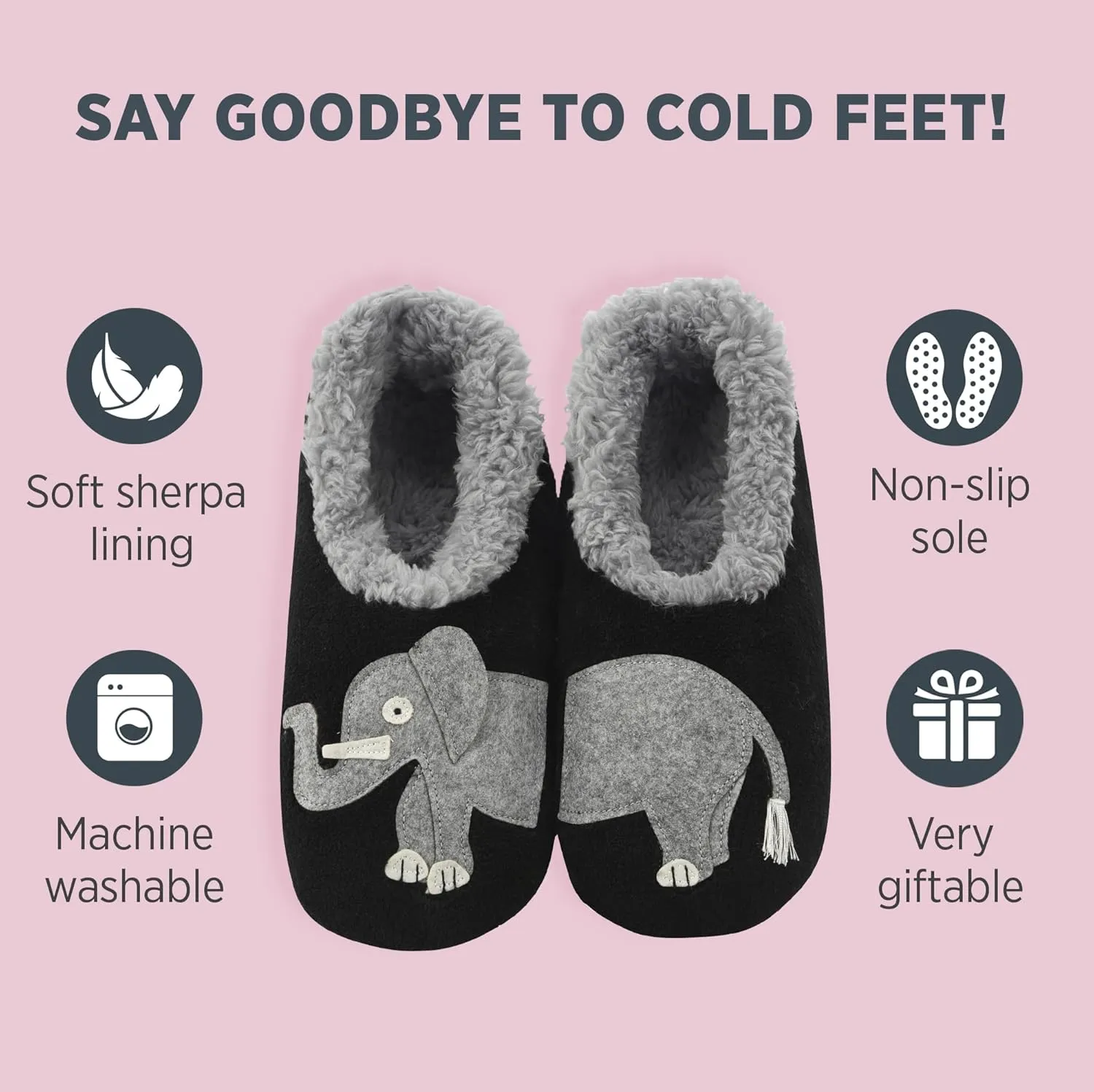 Snoozies Pairable Slipper Socks - Slippers for Women, Non-Slip Fuzzy Slipper Socks