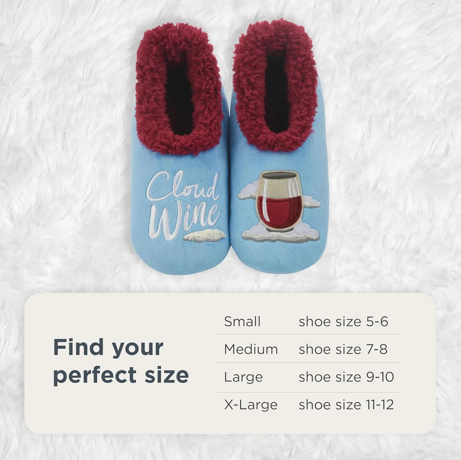 Snoozies Pairables Sherpa-lined Slipper Socks - Fuzzy and Cute Slippers for Women with Non-Slip Sole - Ladies Warm Slippers
