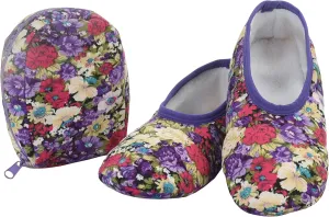 Snoozies Skinnies Womens Slipper Socks - Non-Slip Slippers with a Lightweight Sherpa Lining - Travel Slippers with Storage Pouch