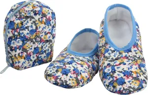 Snoozies Skinnies Womens Slipper Socks - Non-Slip Slippers with a Lightweight Sherpa Lining - Travel Slippers with Storage Pouch