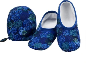 Snoozies Skinnies Womens Slipper Socks - Non-Slip Slippers with a Lightweight Sherpa Lining - Travel Slippers with Storage Pouch