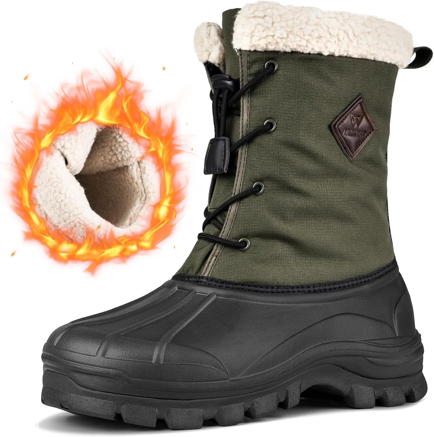 Snow Boots for Men Winter Waterproof Insulated Non Slip Plush Lined Outdoor Lightweight Warm Tactical Work Hiking Snow Boots