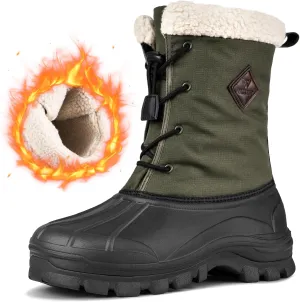 Snow Boots for Men Winter Waterproof Insulated Non Slip Plush Lined Outdoor Lightweight Warm Tactical Work Hiking Snow Boots