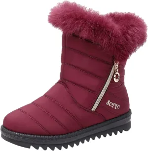 Snow Boots for Women Warm Fur Lined Winter Waterproof Ankle Boots Outdoor Thermal Booties Comfortable Walking Shoes for Women