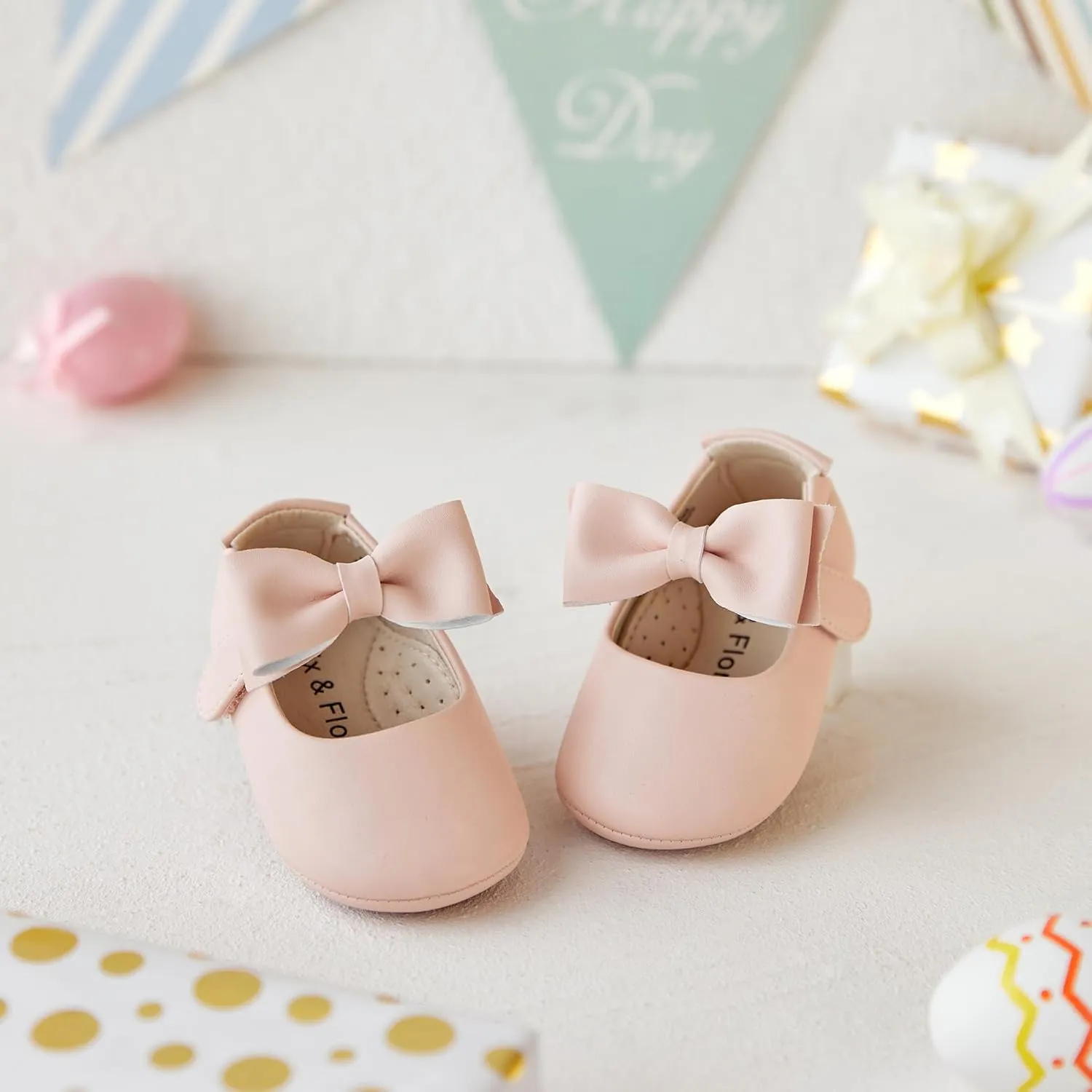 Soft Sole Baby Dress Shoes - Infant Baby Walking Shoes Moccasinss Rubber Sole Crib Shoes.