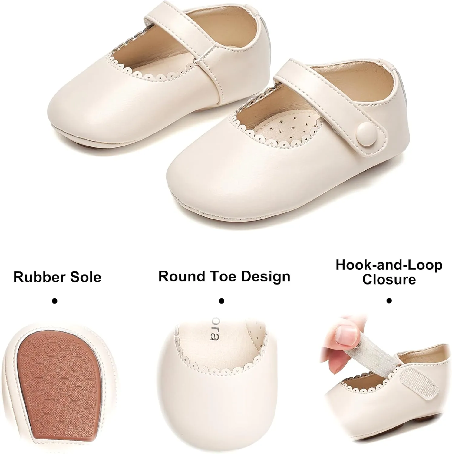 Soft Sole Baby Dress Shoes - Infant Baby Walking Shoes Moccasinss Rubber Sole Crib Shoes.