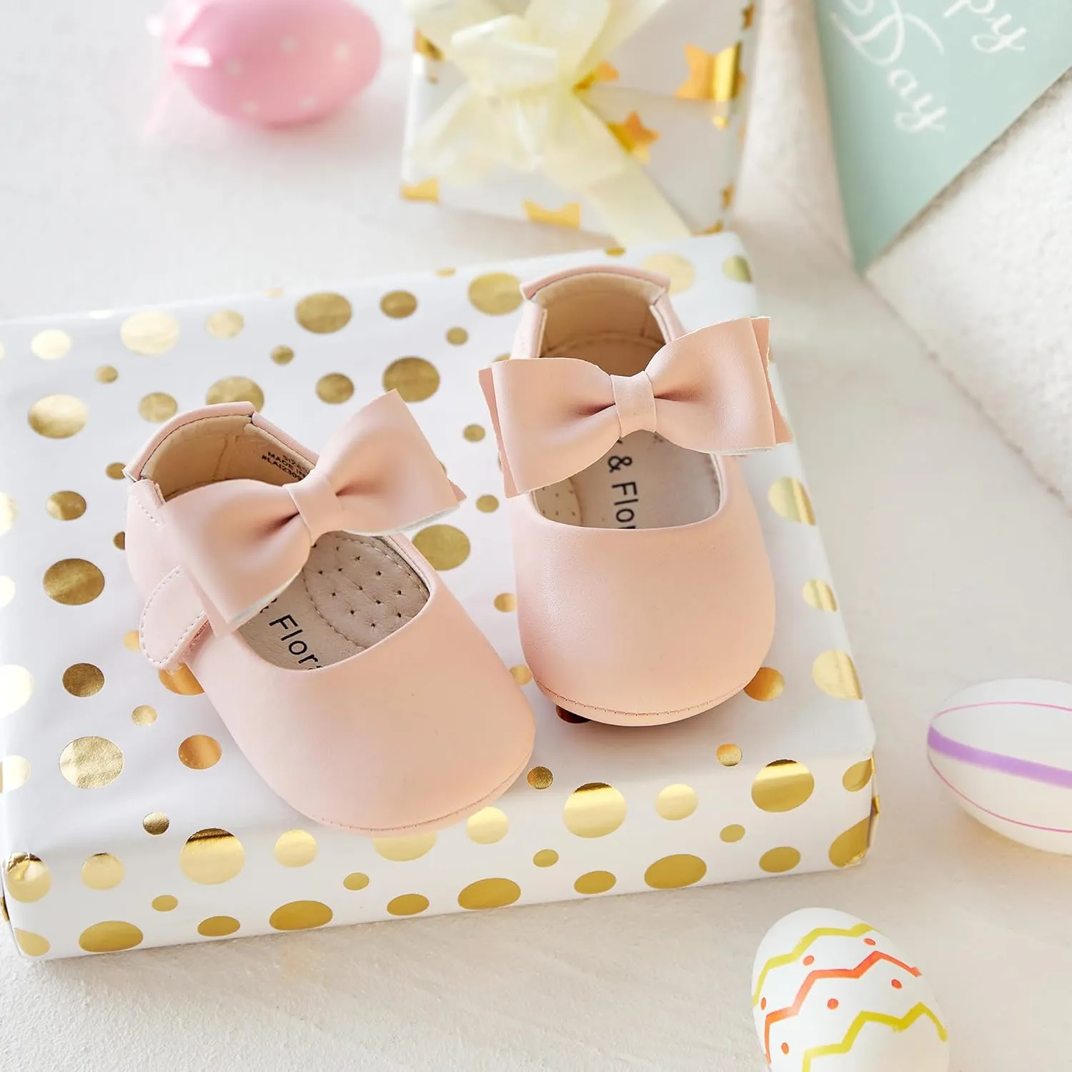 Soft Sole Baby Dress Shoes - Infant Baby Walking Shoes Moccasinss Rubber Sole Crib Shoes.