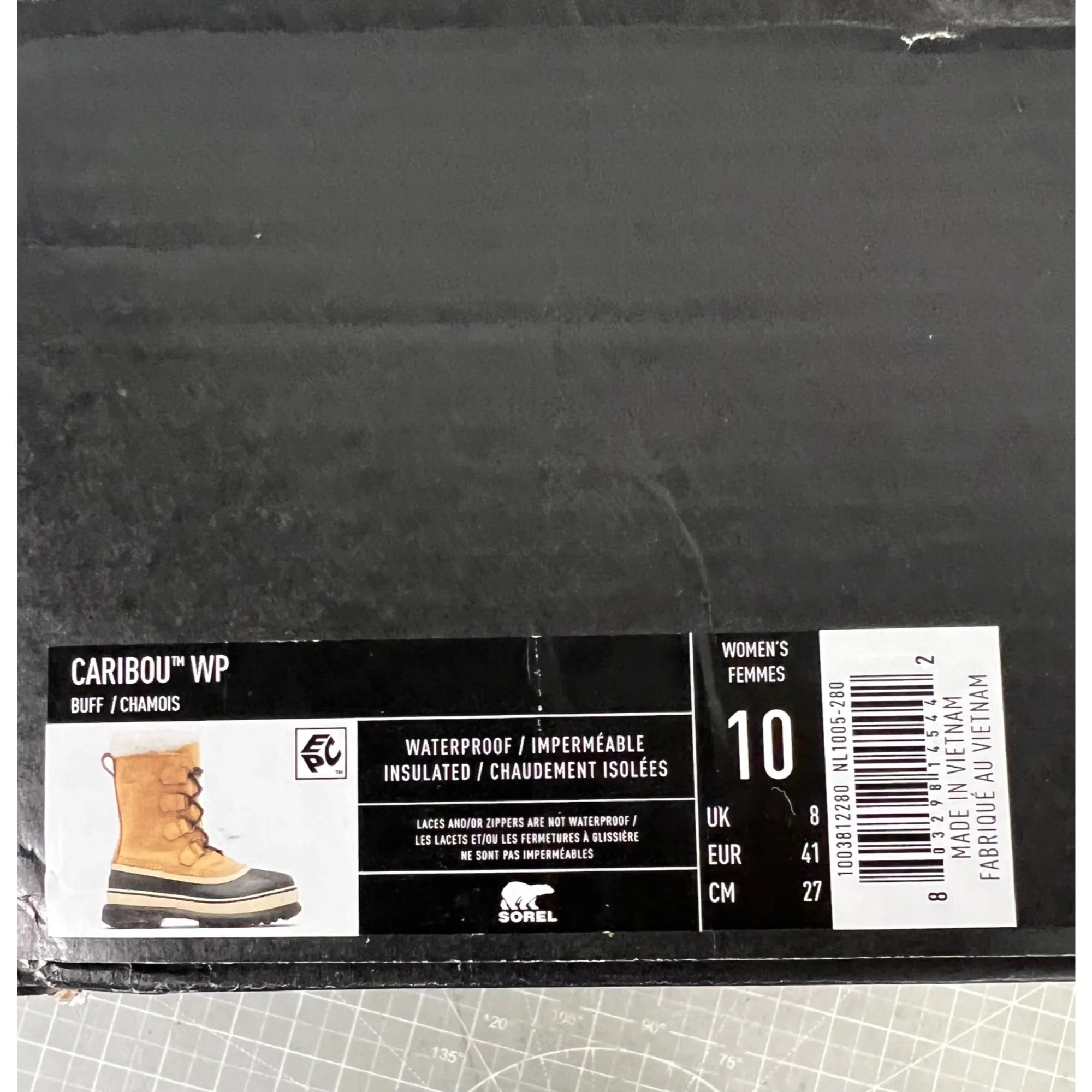 SOREL Caribou Women's Cold Weather Boots Buff Sz. 10  Leather NEW Waterproof