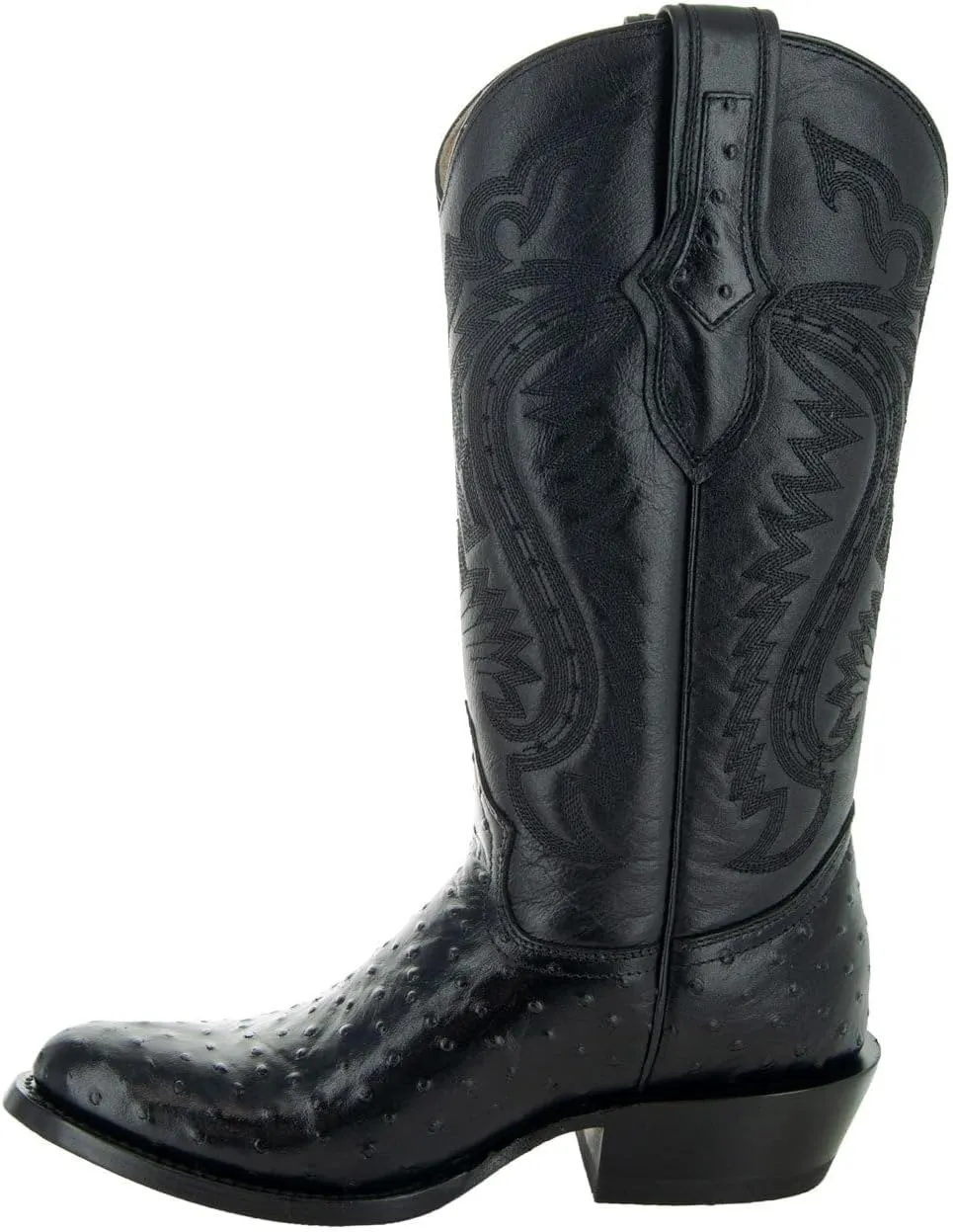 Soto Boots Men's Ostrich Print Cowboy Boots, Exotic Print Men's Cowboy Boots, Western Boots For Men H7002