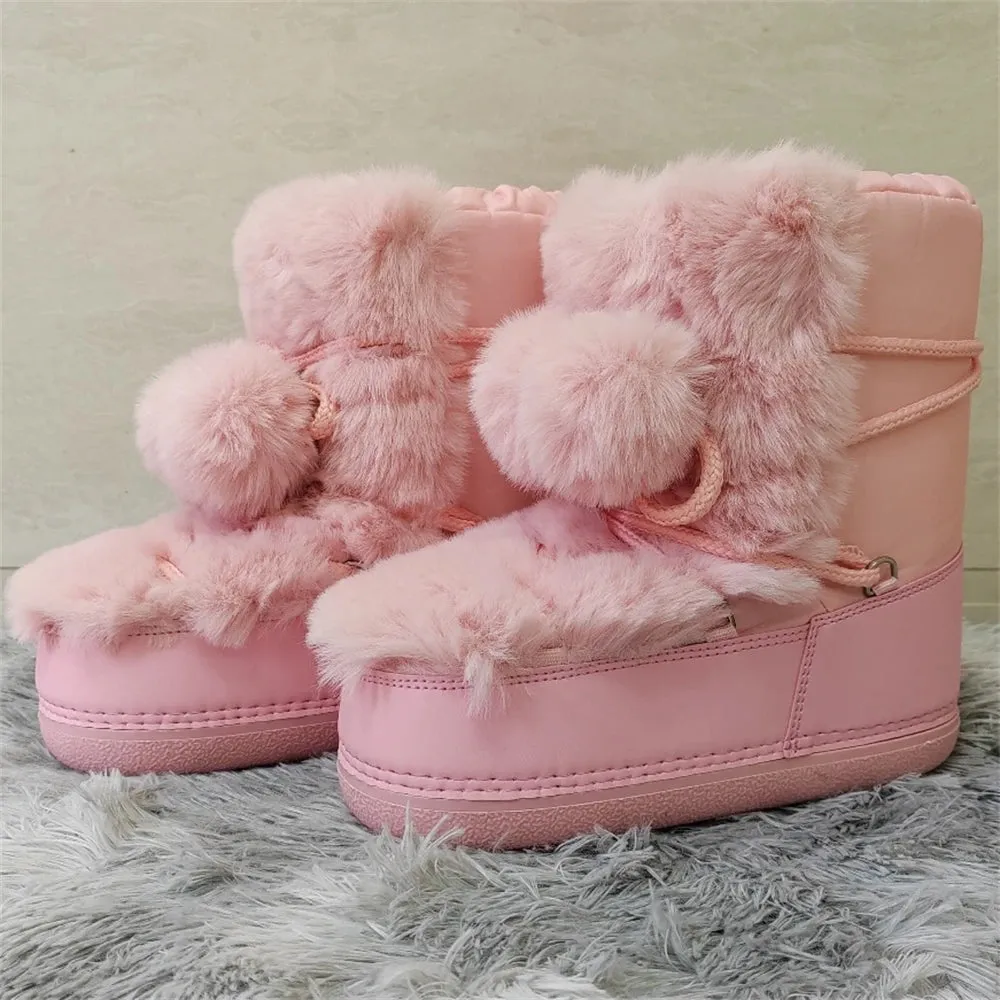 Stay Warm and Cozy Faux Fur Winter Boots