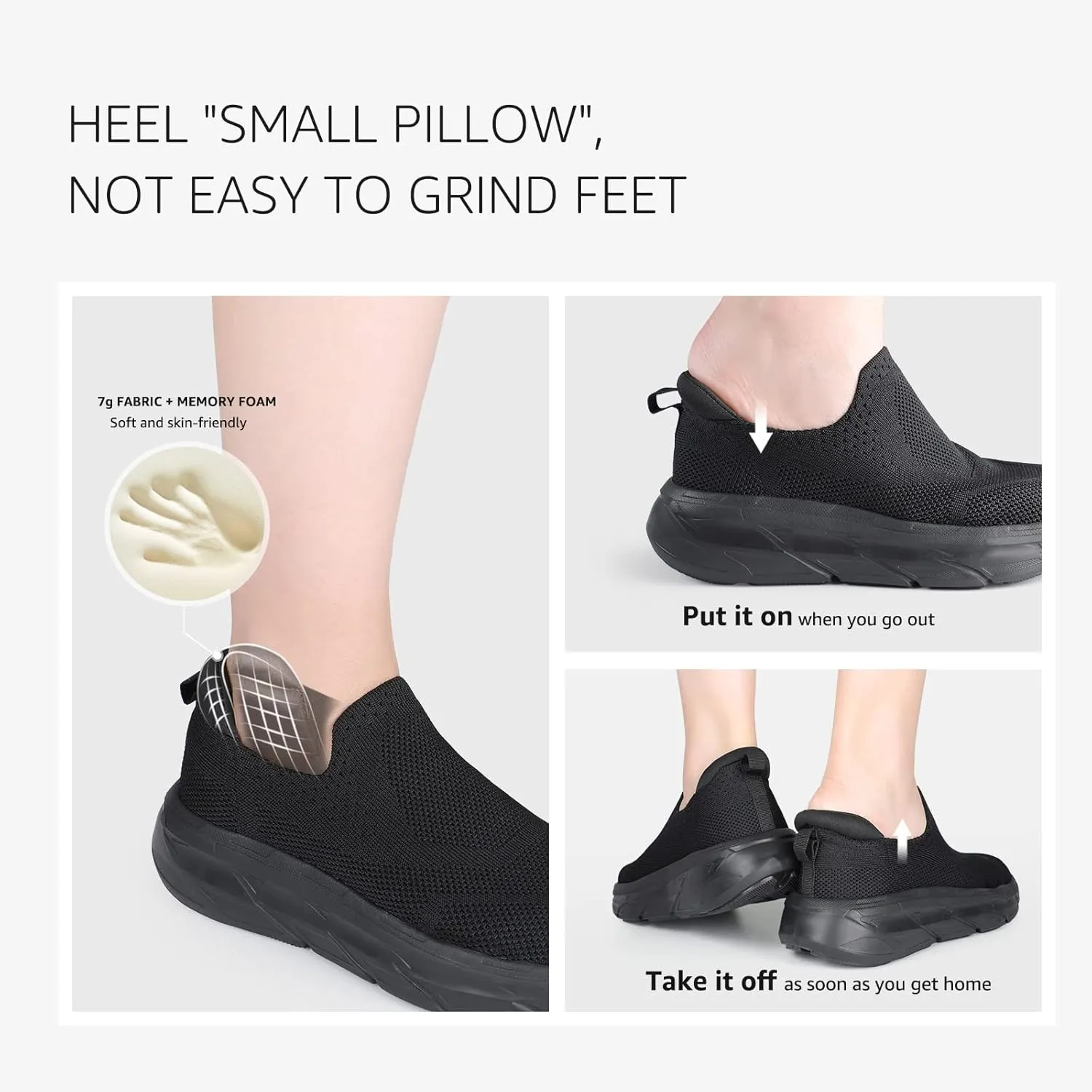 STQ Slip on Sneakers Women Walking Shoes with Arch Support Comfortable Non-Slip Nurse Shoes