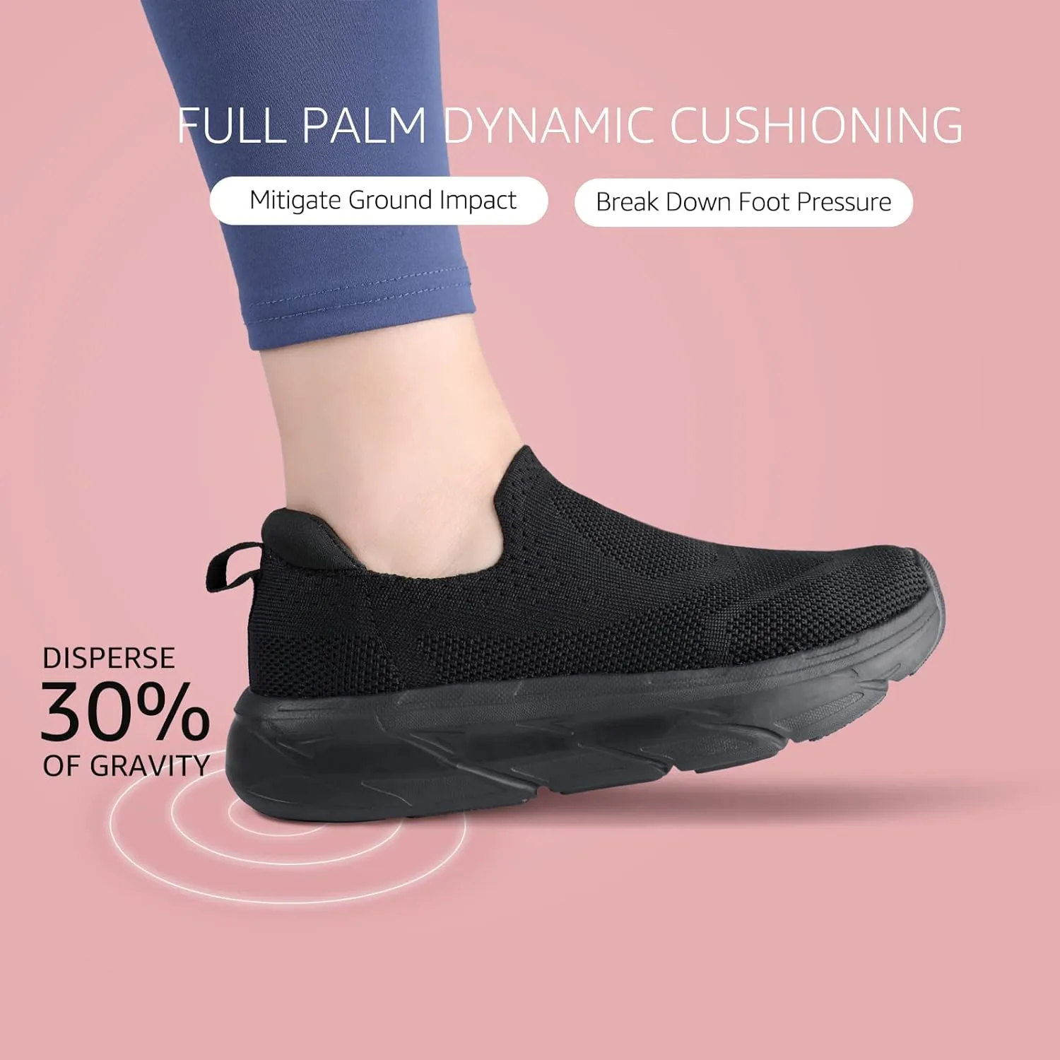 STQ Slip on Sneakers Women Walking Shoes with Arch Support Comfortable Non-Slip Nurse Shoes