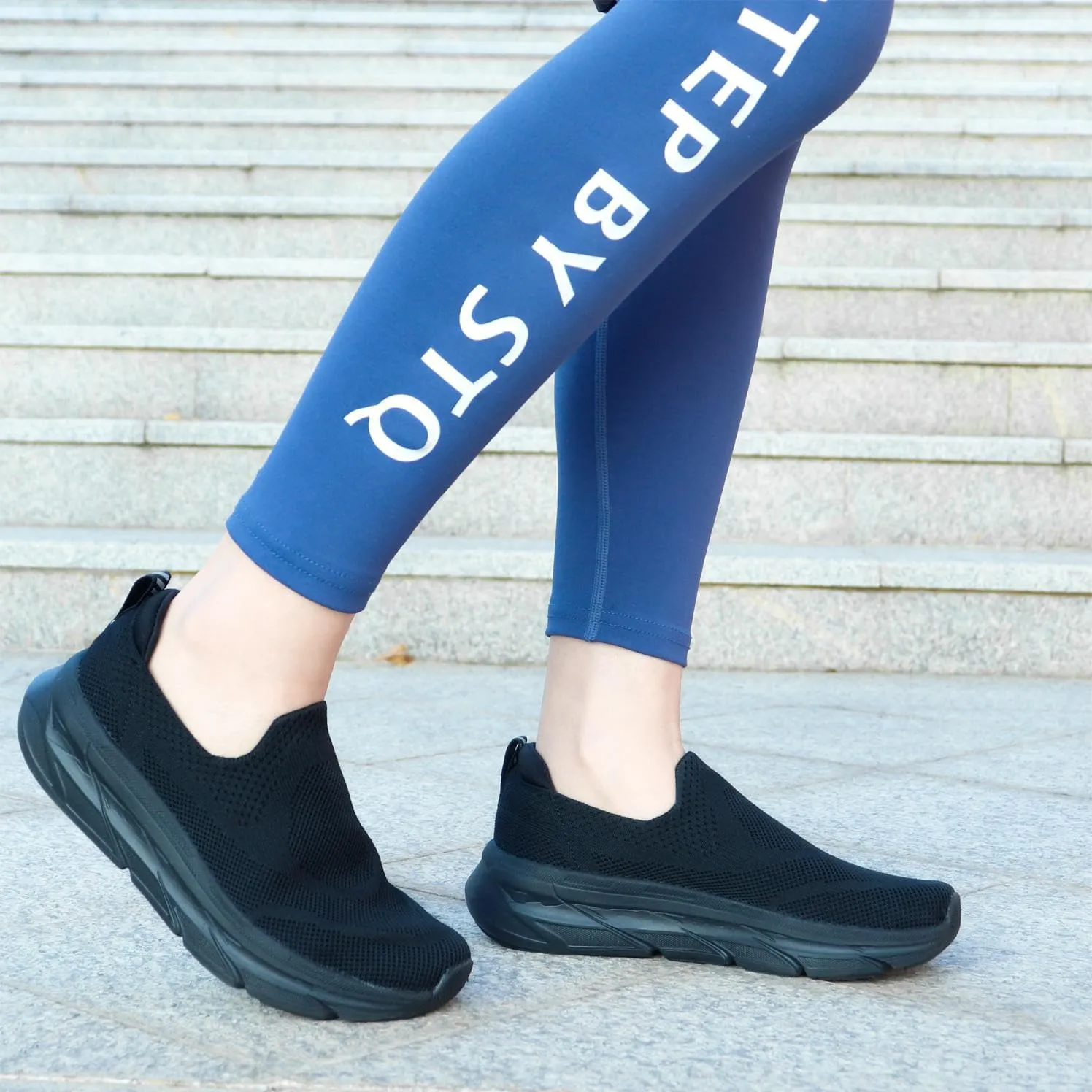 STQ Slip on Sneakers Women Walking Shoes with Arch Support Comfortable Non-Slip Nurse Shoes