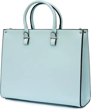 Stylish LDS Temple Travel Bag for Women – Large Capacity, Lightweight, Robin Egg Blue Tote with Shoe & Slipper Pockets, Valuables Zipper Pocket, Fits Most Temple Lockers