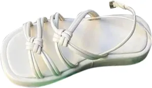 Summer Braided Strap Flat Sandals for Women Adjustable Slingback Strap Beach Sandales Casual Comfortable Footwear