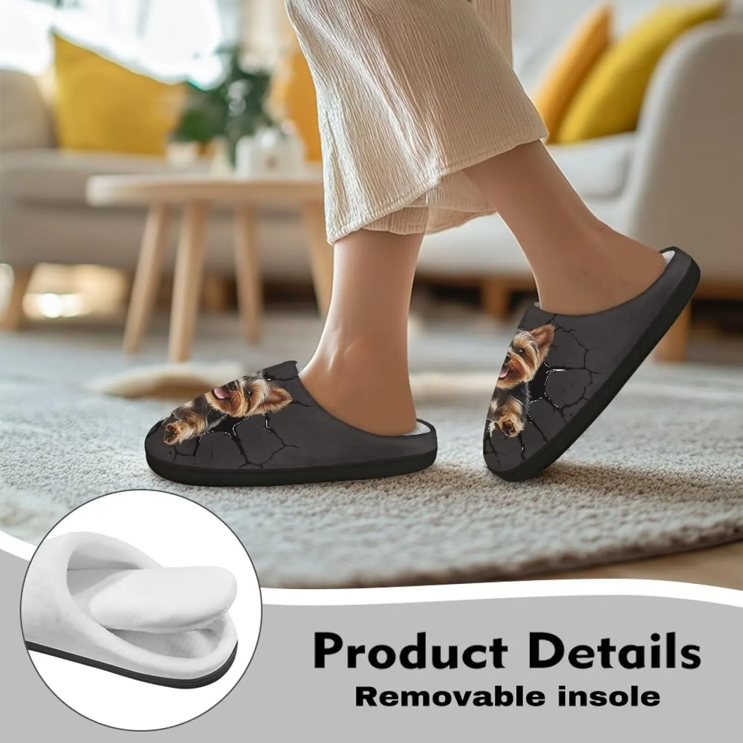 Suobstales Slippers for Women Men Anti-Slip House Sippers Soft Plush Warm Bedroom Shoes, Cozy Indoor Outdoor Slippers