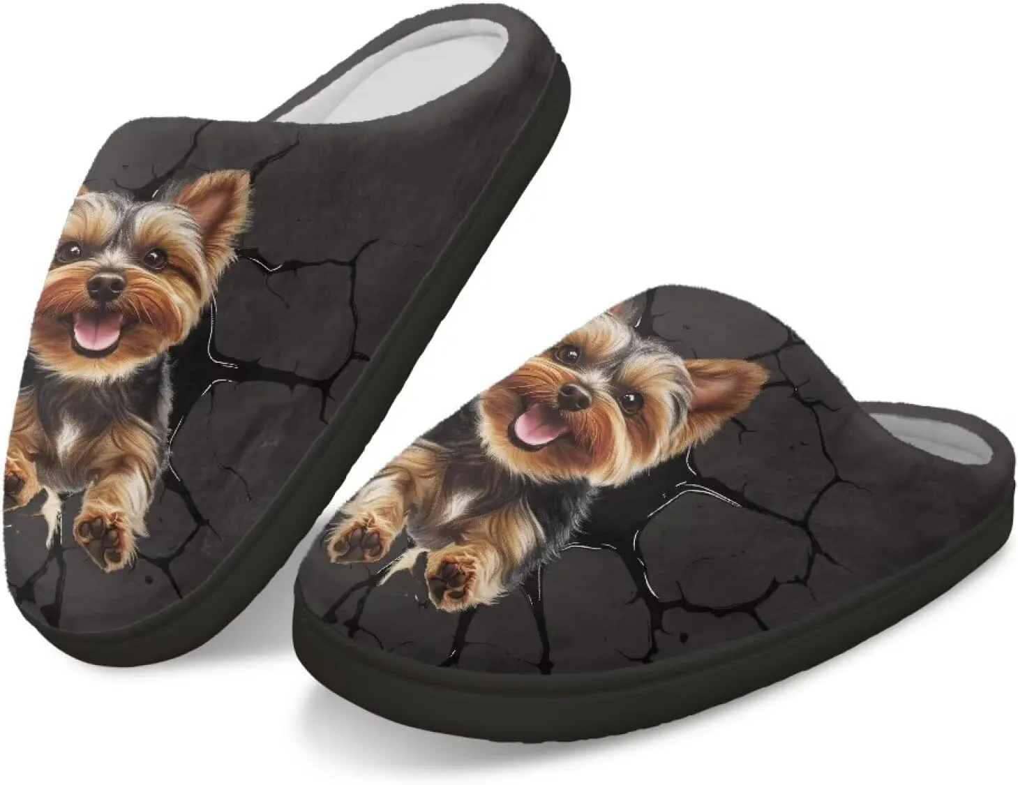 Suobstales Slippers for Women Men Anti-Slip House Sippers Soft Plush Warm Bedroom Shoes, Cozy Indoor Outdoor Slippers