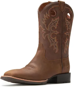 SUREWAY Western Boots For Men - Mens Square Toe Cowboy Boot,Oil/Slip Resistant,Durable Fashionable Classic Pull on 10 Inch Boots Mid Calf Wellington Boots