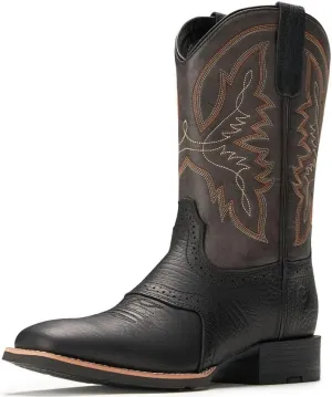 SUREWAY Western Boots For Men - Mens Square Toe Cowboy Boot,Oil/Slip Resistant,Durable Fashionable Classic Pull on 10 Inch Wellington Boots - Soft Toe Work Boots