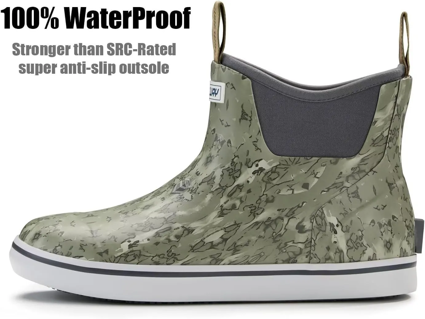 SUREWAY Women's Ankle Fishing Deck Boots for Women,Short Waterproof Neoprene Rubber Rain Boots,Lightweight Garden Work Shoes for Women,Upgraded Slip Resistant,Durable Comfortable