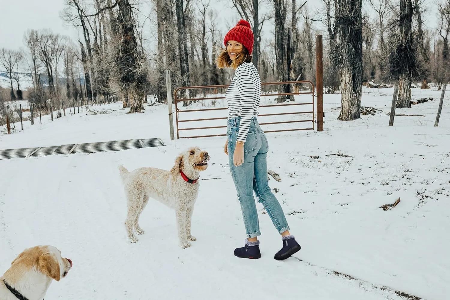 SWQZVT Warm Winter Boots for Women: Fur Lined Snow Booties, Non Slip, Waterproof Insulated, Soft Winter Shoes Comfy Walking Size 5-10.5