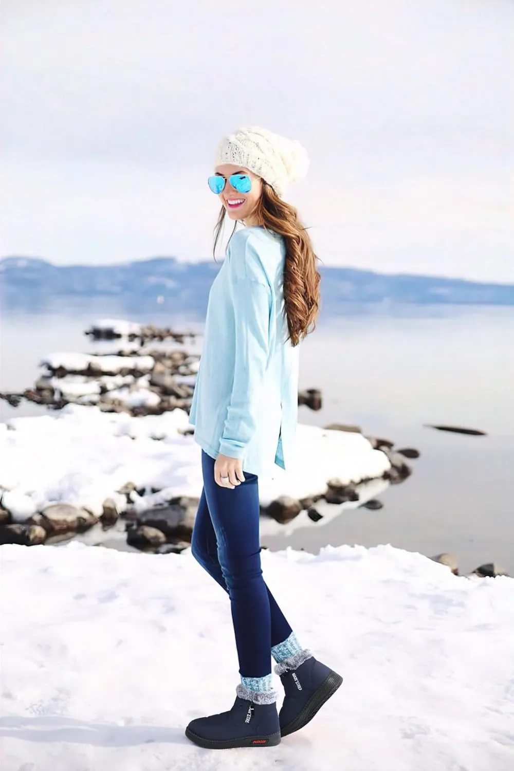 SWQZVT Warm Winter Boots for Women: Fur Lined Snow Booties, Non Slip, Waterproof Insulated, Soft Winter Shoes Comfy Walking Size 5-10.5