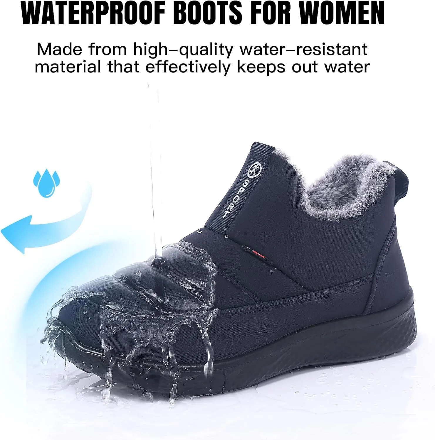 SWQZVT Winter Boots For Women Snow: Non Slip Winter Boot Ankle Outdoor Comfortable Resistant Flat Booties