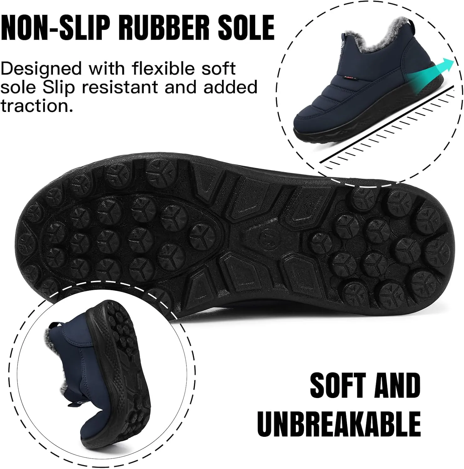 SWQZVT Winter Boots For Women Snow: Non Slip Winter Boot Ankle Outdoor Comfortable Resistant Flat Booties