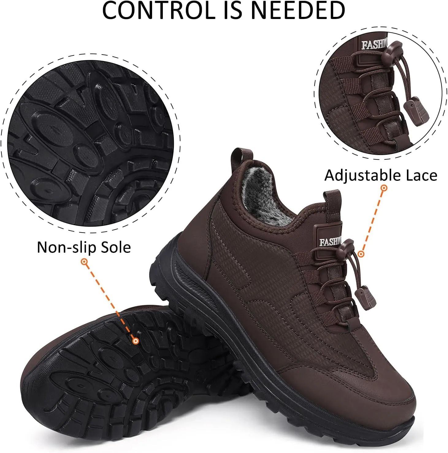 TEMOFON Snow Boots for Women Winter: Waterproof Slip On Fur Warm Woman Shoes - Walking Comfortable Ankle Booties