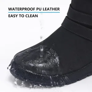 TEMOFON Women Winter Boots Waterproof: Fur Lined Ankle Warm Booties - Snow Boots Wide Width - Black Non Slip Winter Shoes Size 9