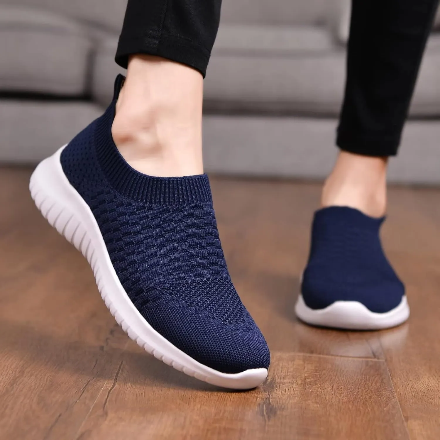 TIOSEBON Women's Athletic Walking Shoes Slip On Casual Mesh-Comfortable Tennis Workout Sneakers
