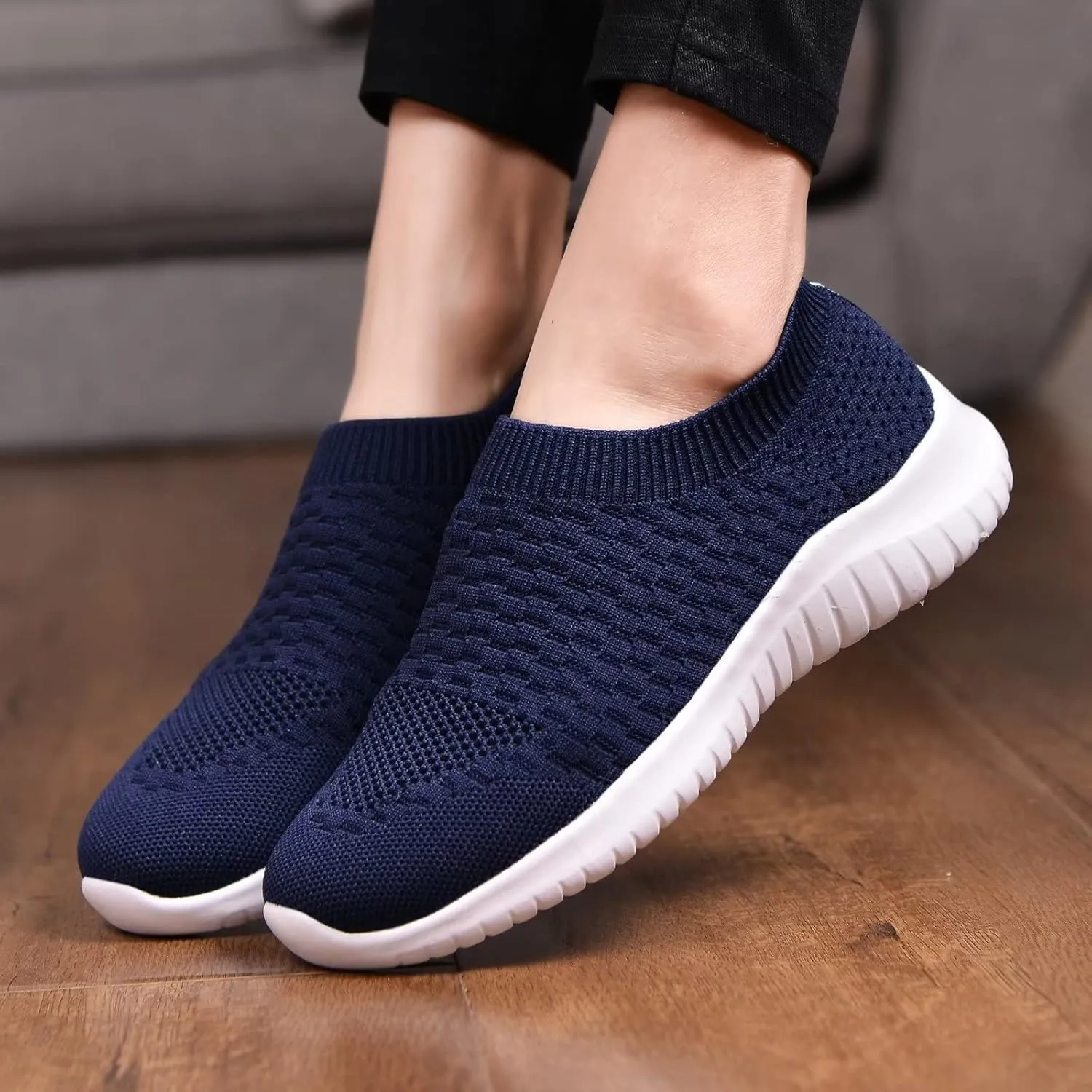 TIOSEBON Women's Athletic Walking Shoes Slip On Casual Mesh-Comfortable Tennis Workout Sneakers