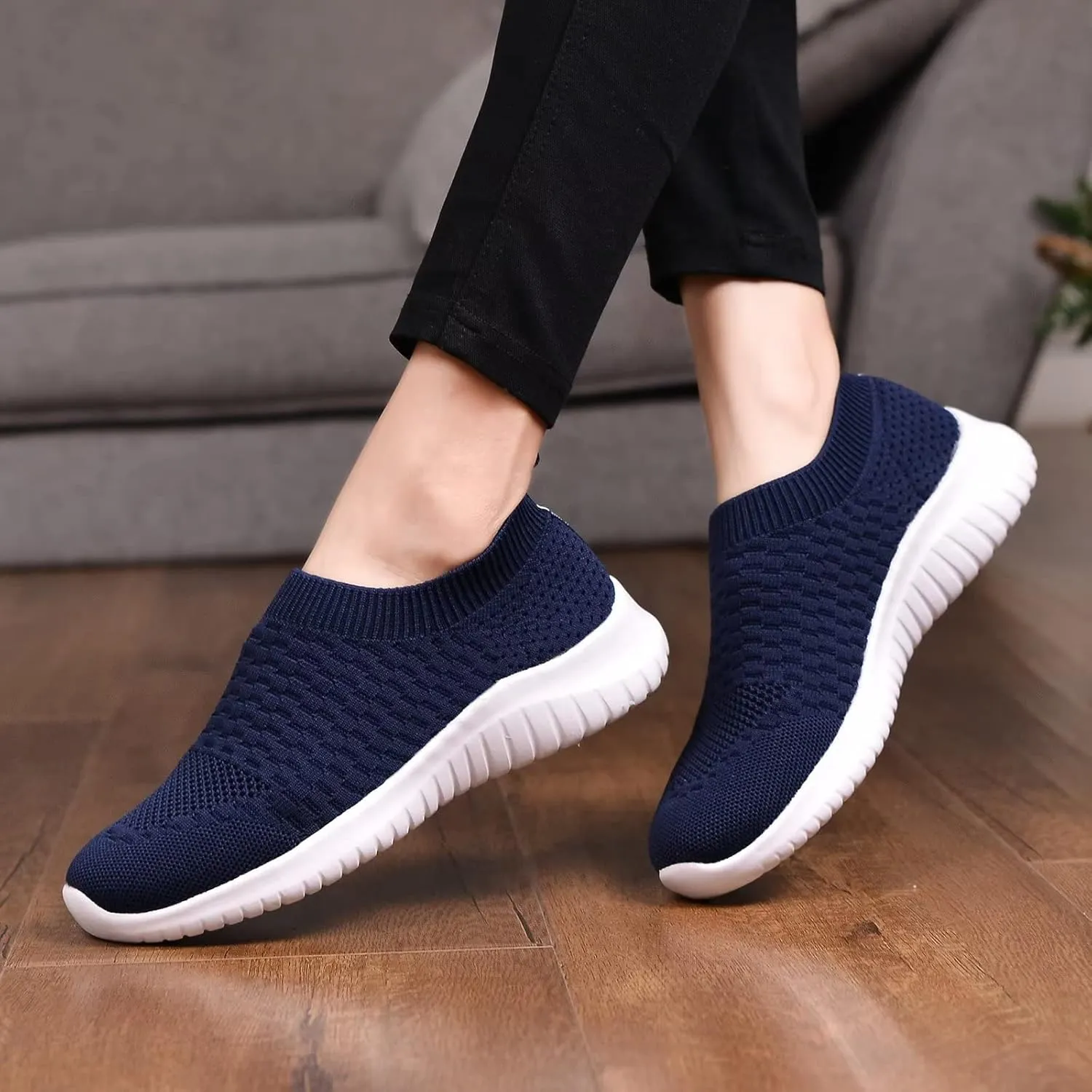 TIOSEBON Women's Athletic Walking Shoes Slip On Casual Mesh-Comfortable Tennis Workout Sneakers