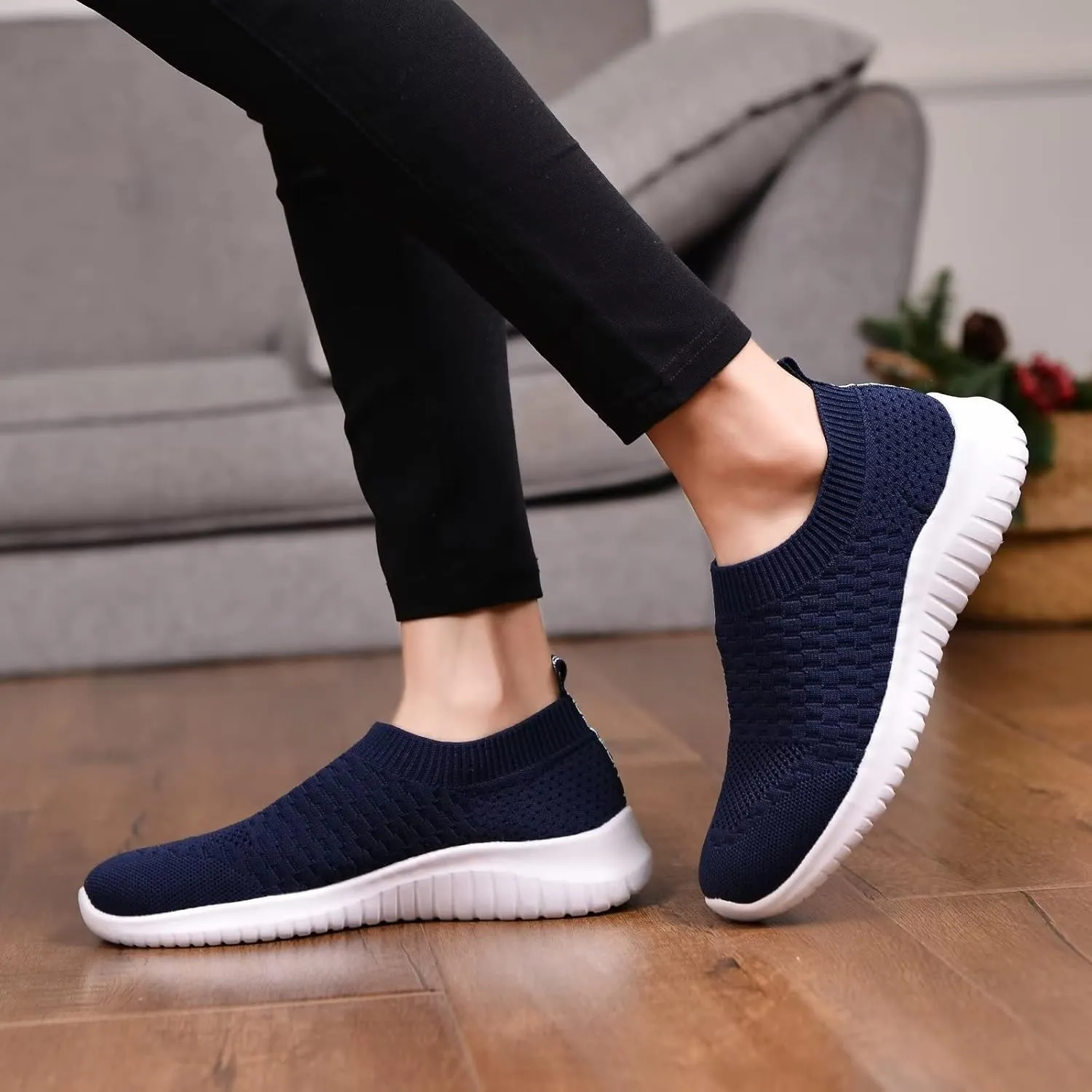 TIOSEBON Women's Athletic Walking Shoes Slip On Casual Mesh-Comfortable Tennis Workout Sneakers